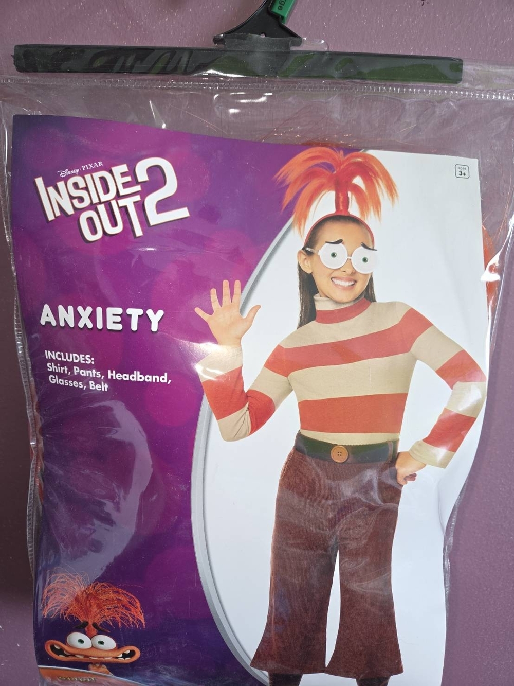 Inside Out 2 Anxiety Kids Costume